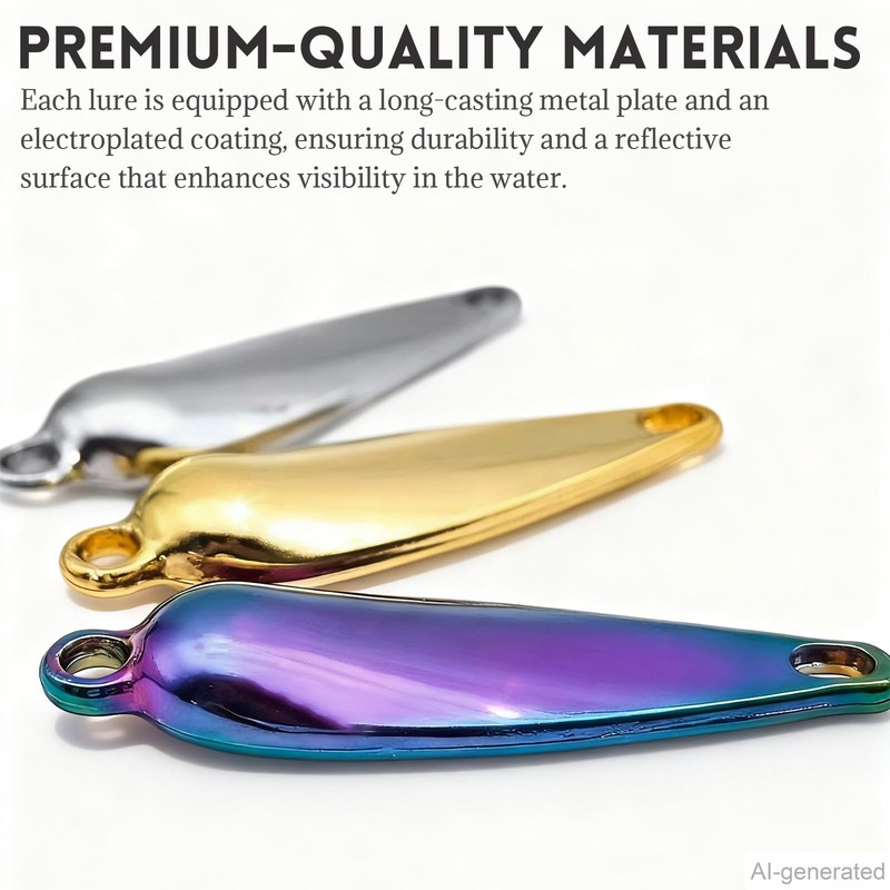 Metal Propeller Fishing Lure for Catching Fish - 5pcs Set,