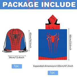 Maryparty Baby Girls Hooded Beach Towel, Toddler Poncho Towel, Microfiber Beach Towel, Poncho and Drawstring Bag for Surfing, Swimming, Pool, Beach (Style-9)