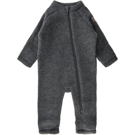 Mikk-line Walkoverall, Wollwalk Overall for Baby and Toddler, Pyjamas Made of 95% Wool, 100% Mulesing-Free Merino Wool, Without Feet, Anthracite Mixture, 62