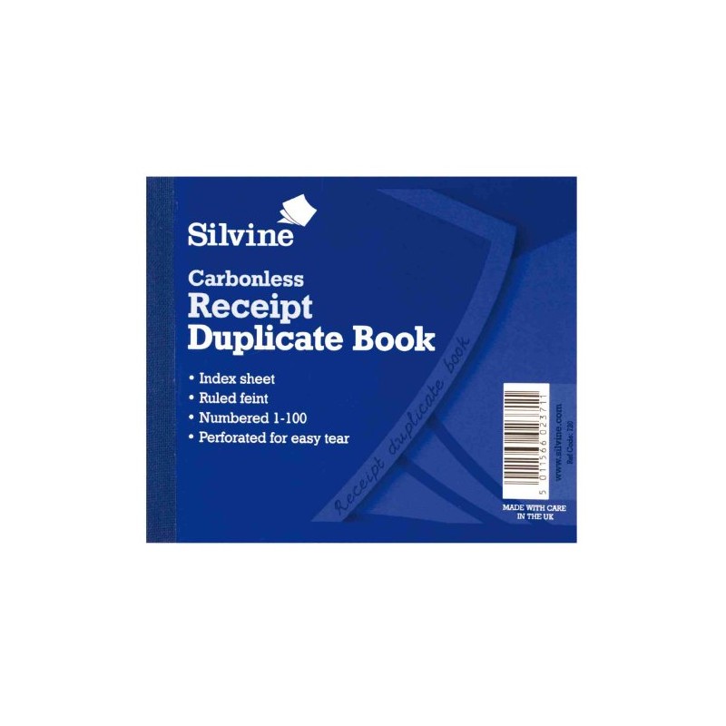 Pack of 3 - Silvine Duplicate Receipt Book (720) Carbonless
