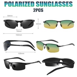 JSTHHTT Polarised Sunglasses, Sports Sunglasses, Ultralight Shades UV400 Protection Unbreakable Metal Frame for Driving, Fishing, Running Sun Glasses 2 PACK