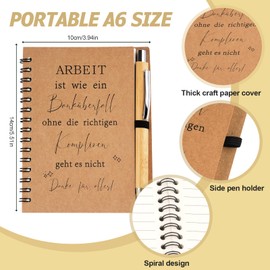 Hopton Thank You Gifts, A6 Spiral Notebook with Ballpoint Pen and Key Ring, Small Notepad, Farewell Gift for Colleagues, Educators, Employees, Teachers