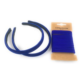 2 Velvet Girls School Headband Alice Band + 20 Elastics Hair Ties Bobbles Ponies Set UK (Royal Blue)