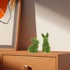 DEARMAMY 2Pcs Easter Faux Moss Bunnies: Furry Grass Flocked Rabbit