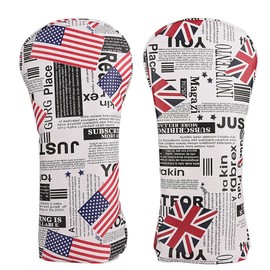 1pc UK USA Waterproof Headcover Driver Cover Wood Cover Utility UT Cover with Conversion Doug (Wood, USA)