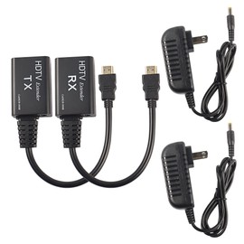 XMSJSIY HDMI Extender,HDMI Male to RJ45 Network LAN Extender 60m Converter Repeater Over Cat 5e / 6e 1080p up to 60m Extender for HDTV HDPC 4K 2K (197ft)-Need to Adjust Transmission distance