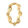 HAIXIAN Dainty Hollowed Daisy Flower Ring for Women,14K Yellow Gold Cute Thin Floral Band Rings (Ring_F, 8)