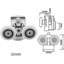 Holdfiturn 4Pcs 26mm Shower Door Wheel Rollers Zinc Alloy Shower Door Rollers Runners Fixing Pulleys Replacement Shower Door Fixing Wheels(2 Top +2Buttom)