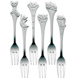 Nagao Lovely Cats Himefork, Set of 6, Made in Japan