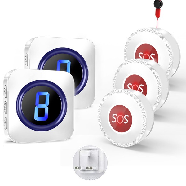 Panic Alarm Button for Elderly, Wireless Caregiver Pager at 1,000ft