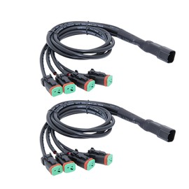 Viclaakesi Deutsch Dual DT Connector Adapter Splitter Plug for Fog Lights,Work Lights,Truck Cab Roof Lights and Off-Road SUV LED Light Bar Wiring Harness Modifications (4 in 1 (1 Divided into 4))