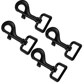Sopepoyie Swivel Eye Bolt Snap Hooks 3inch long1.26inch Square Tail Key linkchHeavy Duty Dog Leash Clipszinc Alloys Dog Leash Clasp Dog Leash Snaps Hooks Trigger Clip Trigger Snaps Black 4pcs