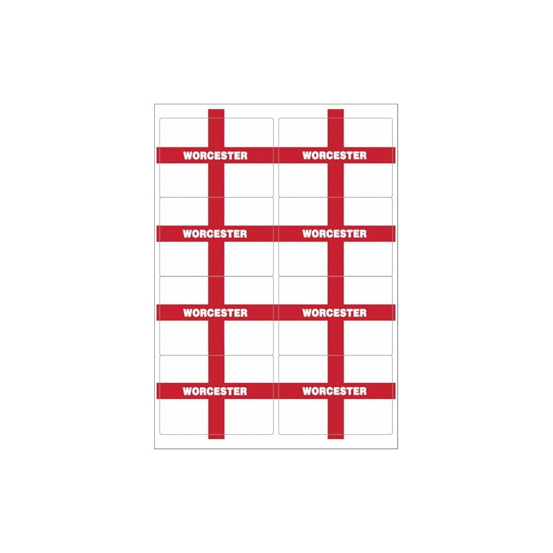 Worcester England Flag Rectangular Matt Paper Stickers A4 Sheet of