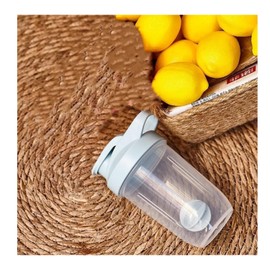 CHNLML Protein Shaker Bottle 400ML/16Oz w. Shaker Ball for Protein Shake, Shaker Bottle with Mixing Ball, Leak-Proof, BPA-Free, for Gym, Workout, Juice Mixer (Light Blue/Clear, 16Oz-400ML-1Bottle)