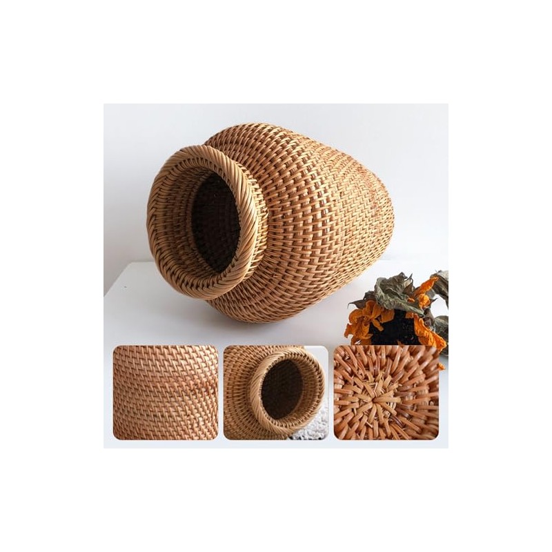 Jarrón de ratán Tejido de 19 x 15 cm Alto