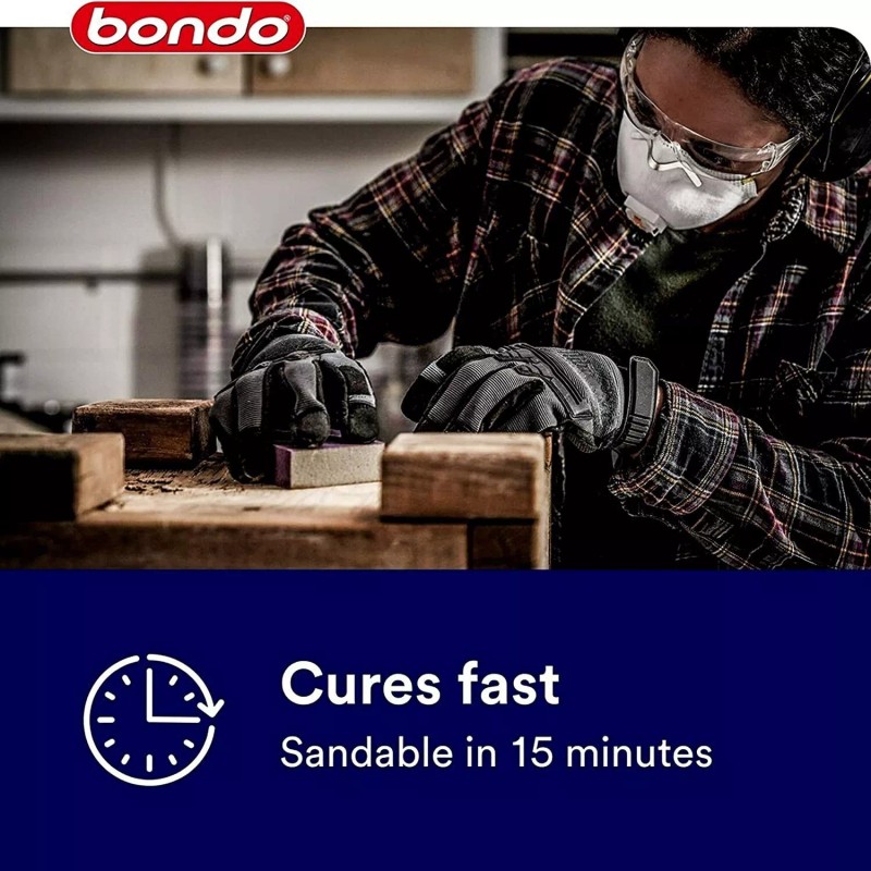 Bondo Home Solutions Wood Filler, Sandable in 15 min, 1.9