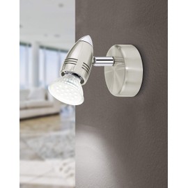 EGLO Spotlight, Steel GU10, 3 W, Satin Nickel, Chrome