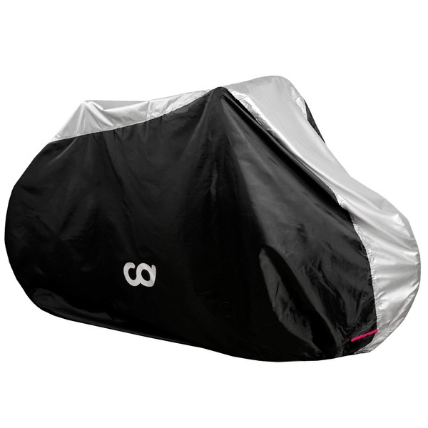 Bike Cover for Outdoor Bicycle Storage - 2 -3 Bike - Heavy Duty 600D Oxford Top with 190T Polyester Sides, Waterproof Weather Conditions for Mountain, Electric & Road Bikes, Dust Protection