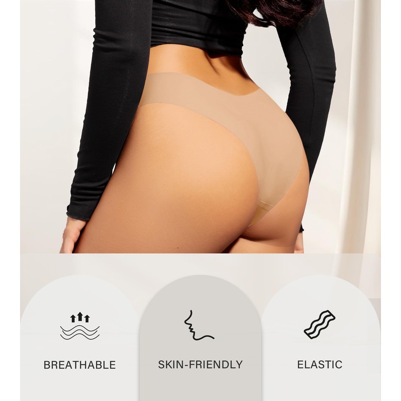 DEANGELMON Women Seamless Bikini Cheeky Underwear Invisible No Show Panties