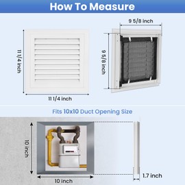 Fancat Access Panel with Vent for Drywall, 10x10 Inch Wall Hole Cover, Vented Plumbing Access Door for Drywall, Heavy Durable Aluminum Alloy, Removable Insect Screen, Outer Dimensions: 11 1/4"x11 1/4"