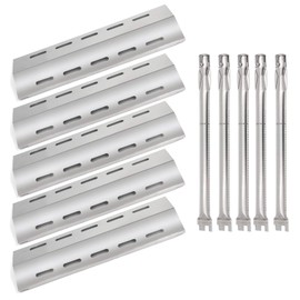 Hongso 17" Burner Tubes, 16 7/8" Heat Plates Replacement for Ducane 5 Burner 30400042, 30400043, 30557401, 30558501, 30557801, 30557501 Gas Grill Models