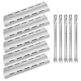 Hongso 17" Burner Tubes, 16 7/8" Heat Plates Replacement for Ducane 5 Burner 30400042, 30400043, 30557401, 30558501, 30557801, 30557501 Gas Grill Models