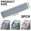 Gukasxi 3 pcs Soft Thicker Toilet Seat Warmer Cover, Button