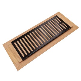 Razo White Oak Wood Floor Register, Drop in Vent Cover with Damper, 6 x 12 Inch (Duct Opening), 3/4 Inch Thickness, Unfinished