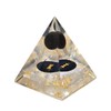 Crystal Orgone Pyramid with Moon Phases Design, Clear Resin with
