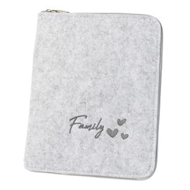 luxdag Mom's Organiser A5 with Zip Made of Felt (Choice of Colour and Embroidery) - Cover for Maternity Passport, Examination Book, Ultrasound Pictures & Vaccination Certificate - Gift for Expecting