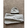 Tiffany & Co Cashmere Embroidered Scarf And Beanie Grey Onesize