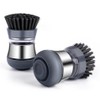 THE DISH DUCK Soap Dispensing Scrub Brush,Palm Sized, Grey (2)