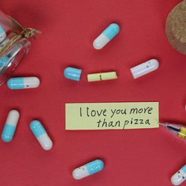 Infmetry Valentines Day Gifts For Her Him Boyfriend Girlfriend Capsule Notes Pills in a Glass Bottle Letter Messages For Couples Men Women(Yellow 25pcs)