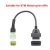 Baceyong 1 x Motorcycle OBD 6 Pin Adapter Cable 6