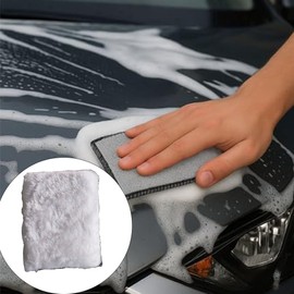 4 esponjas de lavado de coche, almohadillas de limpieza de microfibra de doble cara para asientos de cuero, tablero de instrumentos y detalles interiores, lavadores grises reutilizables de 13 x 9 x 3