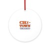 CafePress Chicago CHI Town Round 4" MDF Holiday Ornament