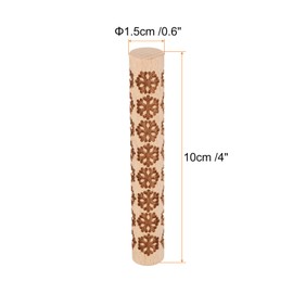 HARFINGTON Wood Clay Roller 4" Snowflake Pattern Rolling Pins Wood Rollers Pottery Tools Wood Grain Texture Rollers for Clay Baking Dough Playdough DIY