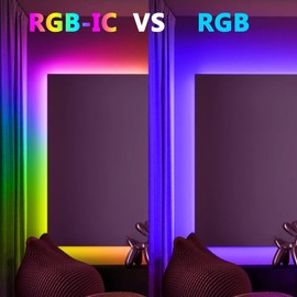 phopollo phopollo USB Led Strip Light 10m (5m2) RBG IC for Bedroom with Remote USB Power Strip Lighting Room Colour Changing Light Without Plug