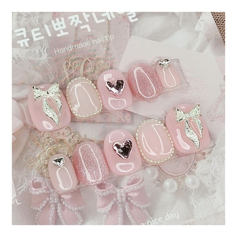 Lovely Heart Handmade Nail Tips - Water Drop / 러블리