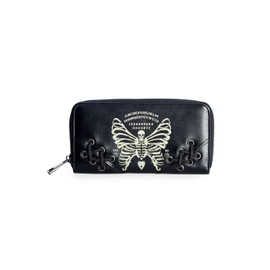 Banned Skeleton Butterfly Purse, black, Streetwear