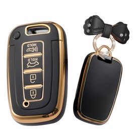 TECART Key Fob Cover Fit for Kia K5 K7 Soft TPU Key Case Keyshell Keychain Accessories Protector 4 Button Black