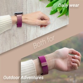 Milanese Mesh Loop Watch Band, Unique Purple & Rose Pink and Silver Color Compatible with iWatch Ultra2/Ultra Series 9/8/7/SE/6/5/4/3/2/1, 38mm, 40mm, 41mm, 42mm, 44mm, 45mm, 49mm for Women & Men(42mm/44mm/45mm/49mm, purple and rose pink)