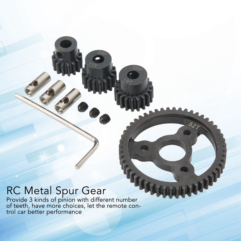 RC Metal Spur Gear Set Motor Pinion Gears Kit 52T
