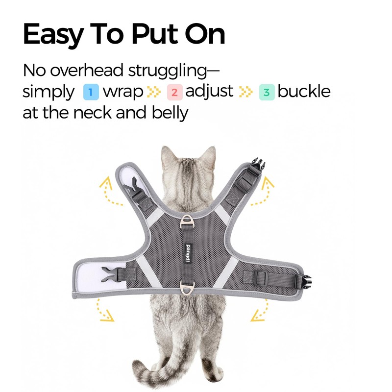 pangdi Cat Harness and Leash Escape Proof Kitten Harness Cat