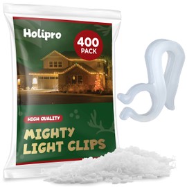 Christmas Light Clips - [Set of 400] Mini Light Clips For Christmas Lights - Light Clips For Gutters - Light Clips For Shingles - Gutter Clips For Hanging Outdoor Lights - USA Made - No Tools Required
