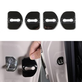 PIUGILH Pack of 4 Car Door Lock Covers Suitable for INEOS Grenadier 2020-2024, Stainless Steel Door Lock Protective Cover for Car Decoration, Car Interior Car Accessories (Black)