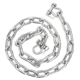 hannger 5/16" x 6' Anchor Chain Kit, 316 Stainless Steel Marine Grade Boat Anchor Chain, Heavy-Duty Anchor Lead Chain w/ 2 Pcs Anti-Off Double Shackle Link Ends for Boat, Pontoon, Deck, Fishing & Sail