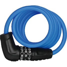 ABUS Star 4508C/150 Spiral Cable Lock - Combination Lock Made of 8 mm Thick Coiled Cable - ABUS Security Level 2 - Blue