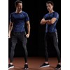 NELEUS Men's 3 Pack Compression Baselayer Athletic Workout T Shirts,5022,Black,Grey,Navy