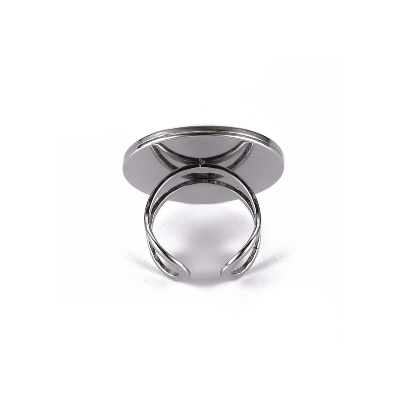 Verstellbarer Edelstahlring, 25mm Durchmesser, Handgemachte Illustration Einhorn 3